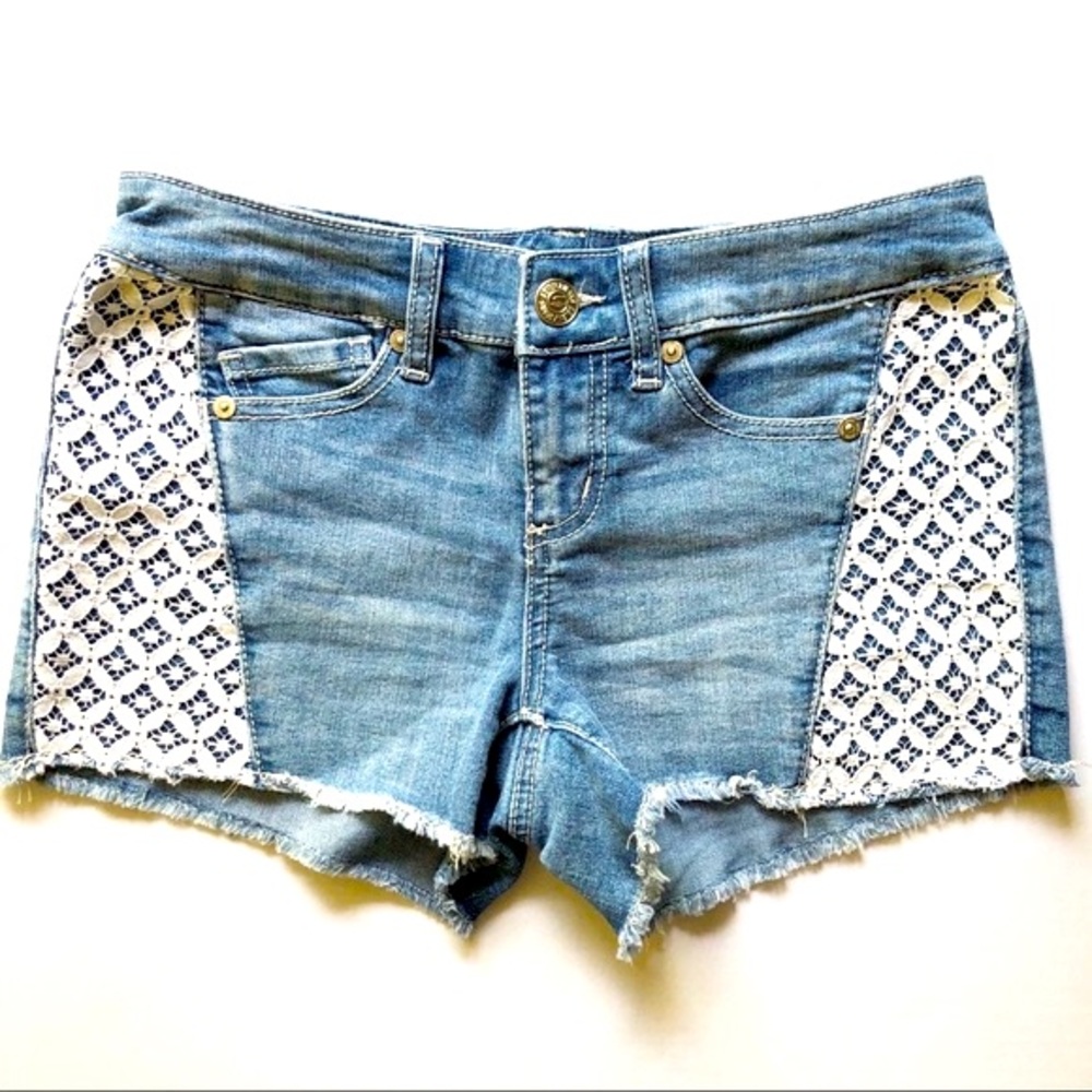 Seven7 Lace Jean Shorts